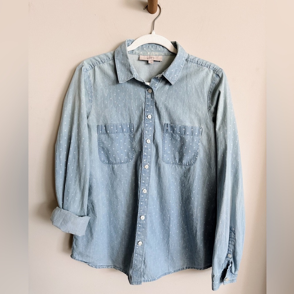 Loft Polka Dot Button Up